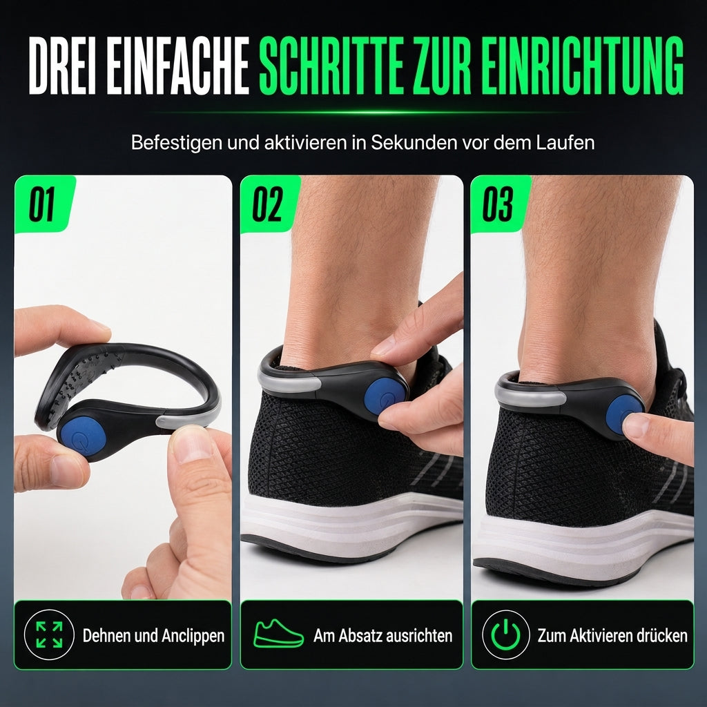 LED leuchtender Schuhclip Blitzende Sicherheitswarnleuchte für Nachtlaufen und Radfahren