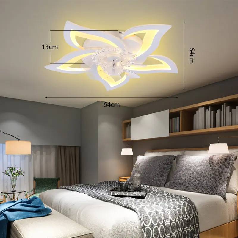💡LED Deckenventilator mit Fernbedienung, geräuschloser reversibler Gleichstrommotor, modernes dimmbares Einbauleuchten für Schlafzimmer und Wohnzimmer✨