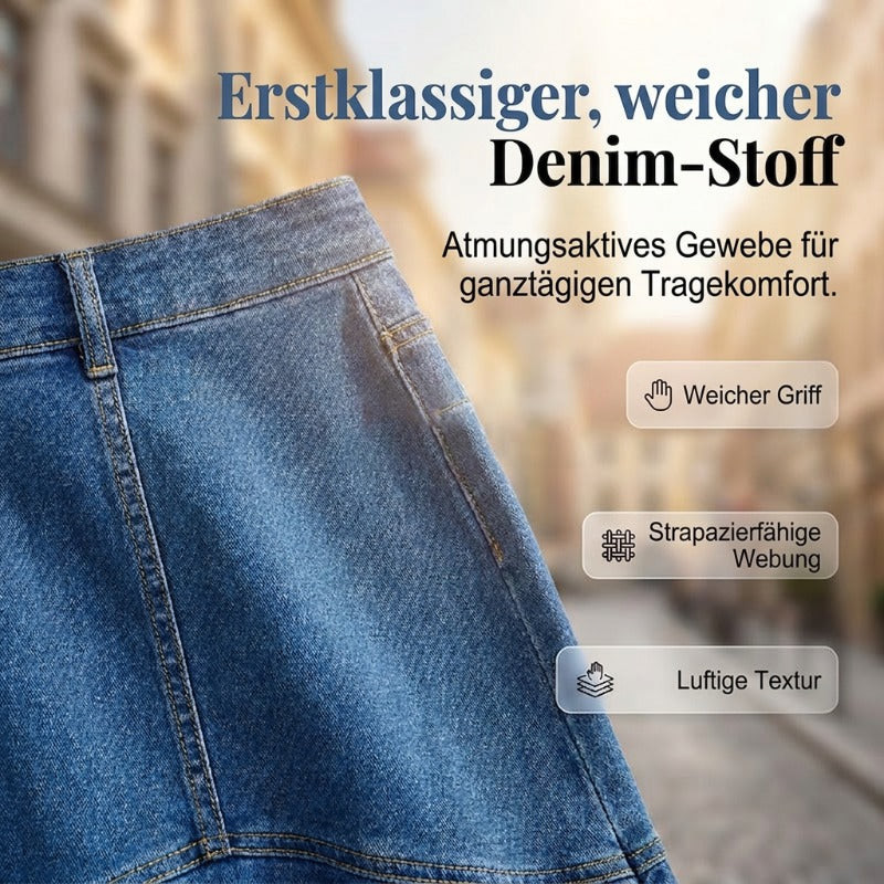 ✨Ausgestellter Midi-Rock aus Denim im Meerjungfrauen-Stil