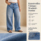 👖Mühelos schicke, locker sitzende Jeans mit weitem Bein