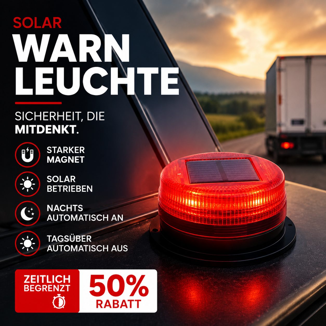 Solarbetriebene Blitzleuchte